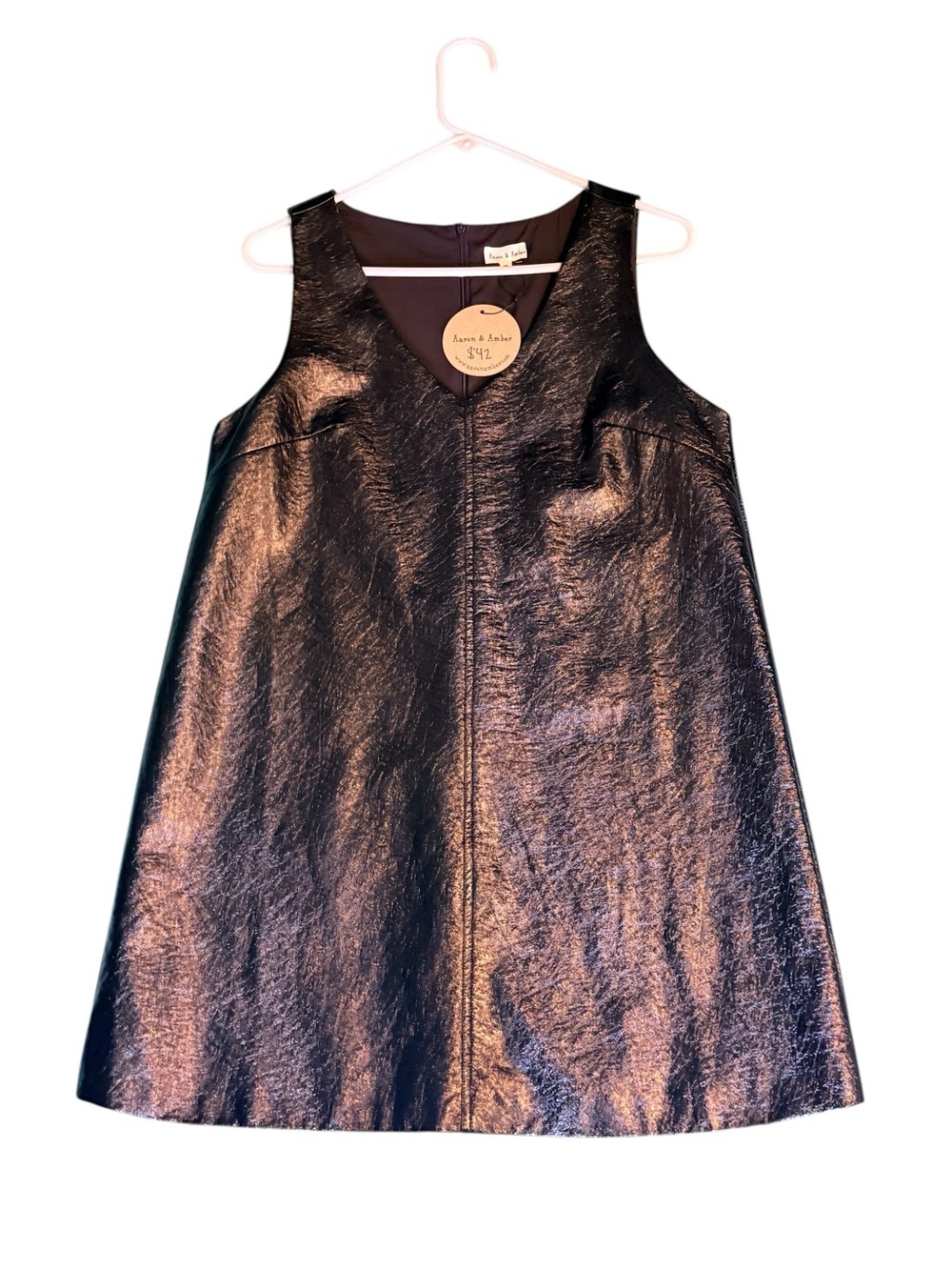 Aaron & Amber leather / pleather dress size medium NWT